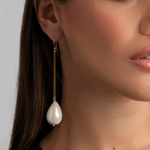 Casual Chic Earrings with White Mallorcan Pearls