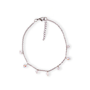 Anklet with Faceted Swarovski Spheres