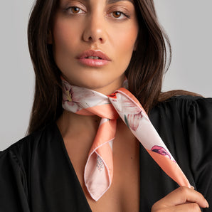 Foulard in Pesca Fuzz e Verde