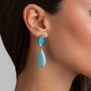 Earrings with Turquoise Paste