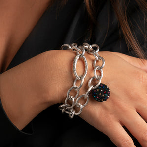 Double-strand bracelet with Black Gem