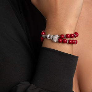 Panther Bracelet with Coral Paste