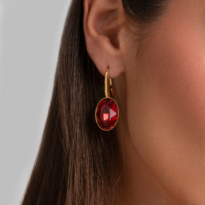 Chic earrings with Swarovski Ruby Crystals