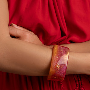 Resin Bracelet with Gold Leaf