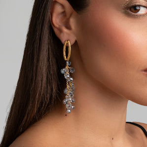 Sparkling Earrings with Briolette Drops