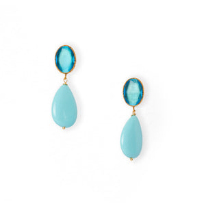 Earrings with Turquoise Paste