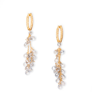 Sparkling Earrings with Briolette Drops