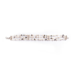 Anklet with Hematite, Pearls and rhodium-plated 925 Silver