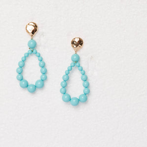 Retro Earrings with Drops in Turquoise Paste