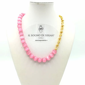 pink cat's eye necklace