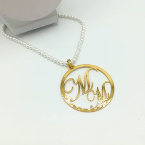 Necklace Pendant with two initials