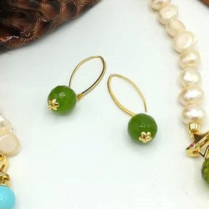 Apple Green Jade Earrings